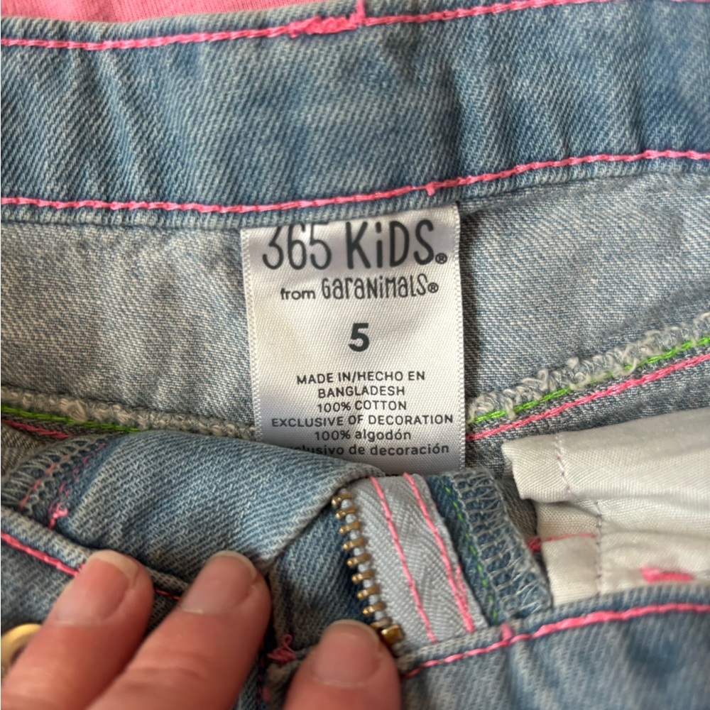 Cat & Jack Pink Watermelon Tank Top + Jean Shorts Summer Set - Picture 4 of 4